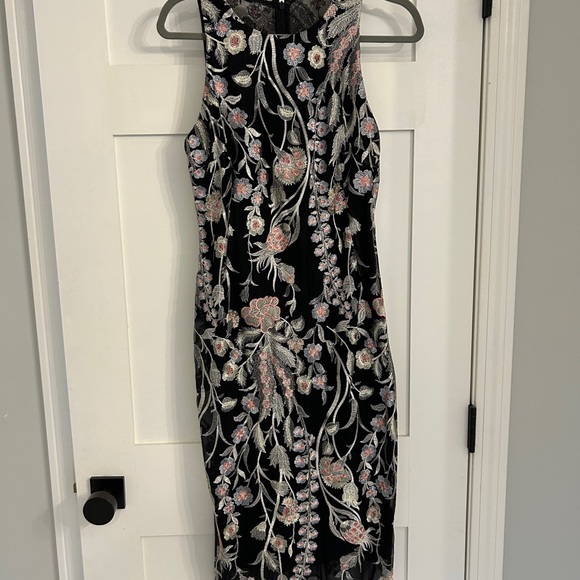 BHLDN Elegant Black Dress with Floral Details - Picture 8 of 9